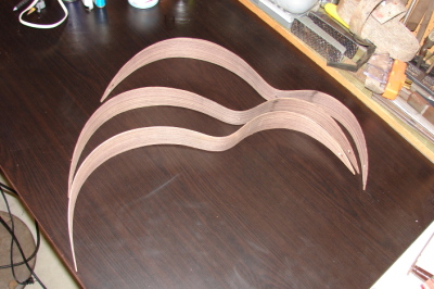 East Indian Rosewood Lutar staves prior to beveling and glueing